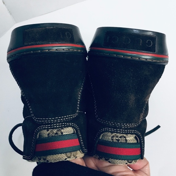 GUCCI Brown Teck Ankle Suede Boots Men Size 5.5 G - Picture 12 of 15